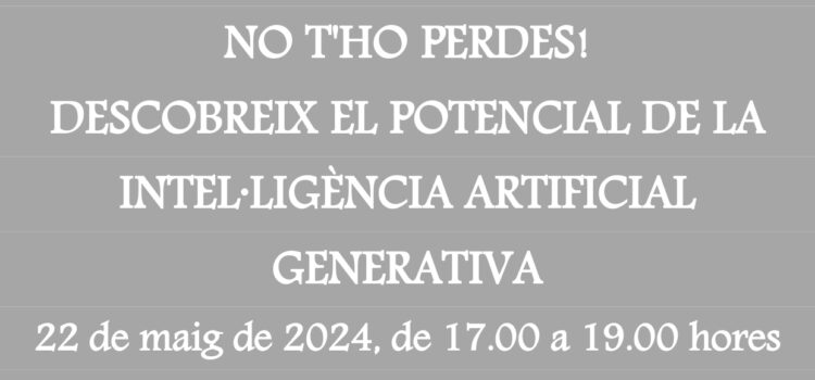 Vila-real programa un taller pràctic d’intel·ligència artificial a la BUC el dia 22