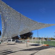 La Ciutat Esportiva, Flors i la piscina incorporen tendals per a protegir del sol