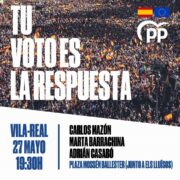 Mazón fa campanya hui per les europees a la plaça Mossén Ballester de Vila-real