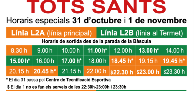 Dispositiu especial de transport i reforma de nínxols per Tots Sants