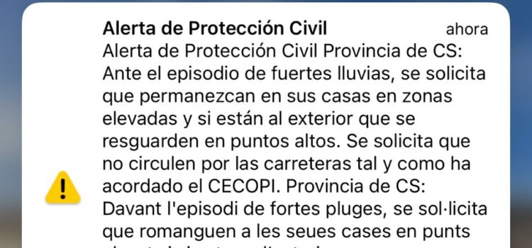 L’Ajuntament de Vila-real demana a les empreses i comerços el cessament de l’activitat laboral per l’alerta de pluges extremes