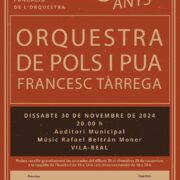 L’Orquestra de Pols i Pua Francisco Tárrega commemora el seu 43é aniversari amb un concert