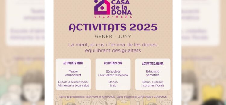 La Casa de la Dona presenta les activitats del primer semestre del 2025