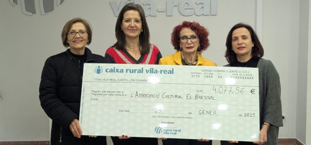 La Fundació Caixa Rural Vila-real entrega 4.077,56 euros a l’AC El Bressol