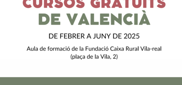 Vila-real ofereix cursos gratuïts de valencià per a adults de febrer a juny