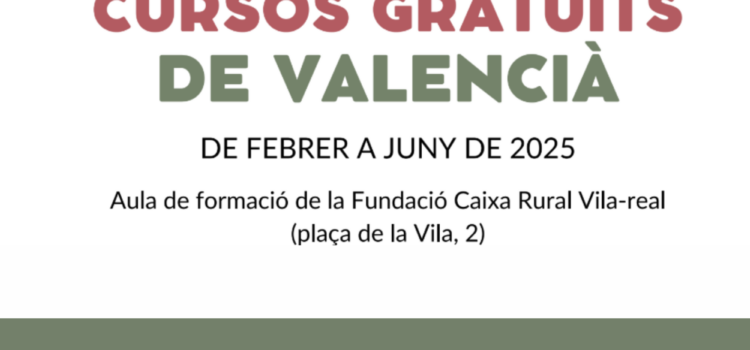 Vila-real ofereix cursos gratuïts de valencià per a adults de febrer a juny