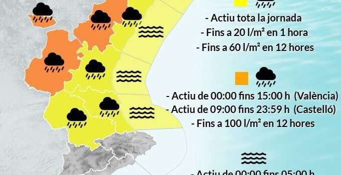 Avís per fortes pluges i temporal marítim a Vila-real